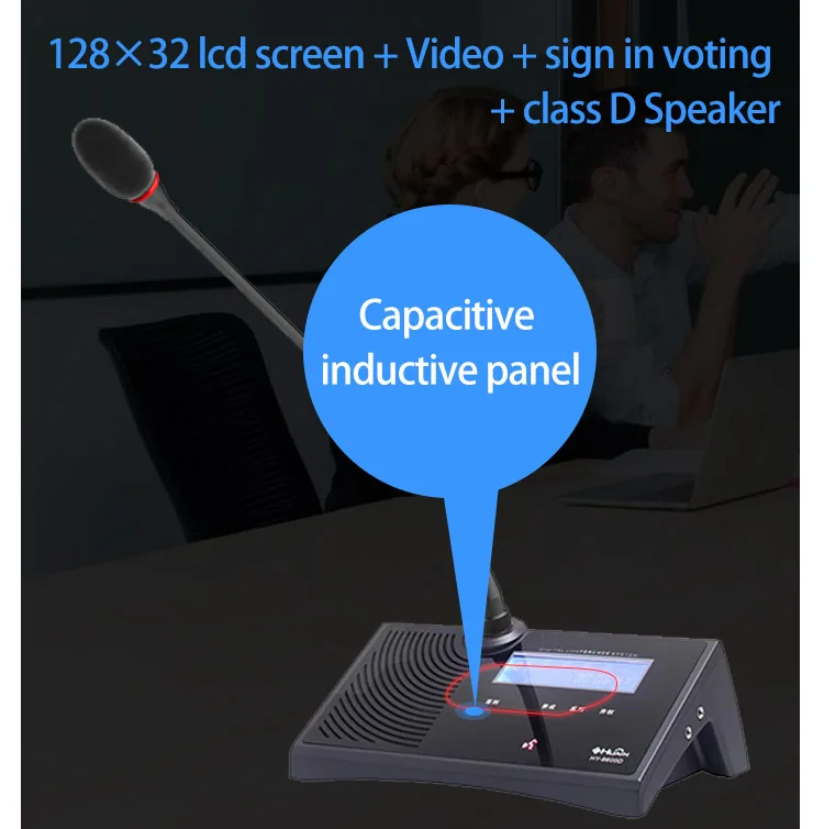 HUAIN Table Meeting Room Wired Conference System Microphone Devices with Loudspeaker