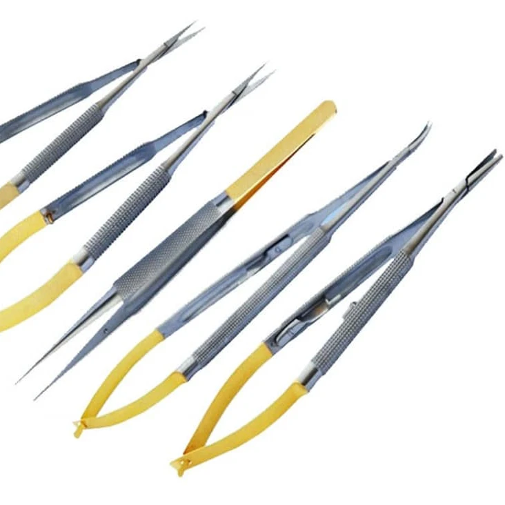Castroviejo Micro Forceps Scissors Set Versatile Microsurgical Instrument Corrosion Resistant Stainless Steel Tungsten Carbide