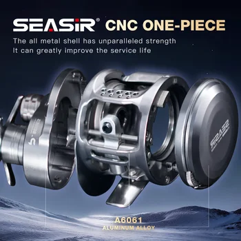 SEASIR SIRIUS Baitcasting Reel, 7+1BB, 7.3:1 Gear Ratio, Aluminum