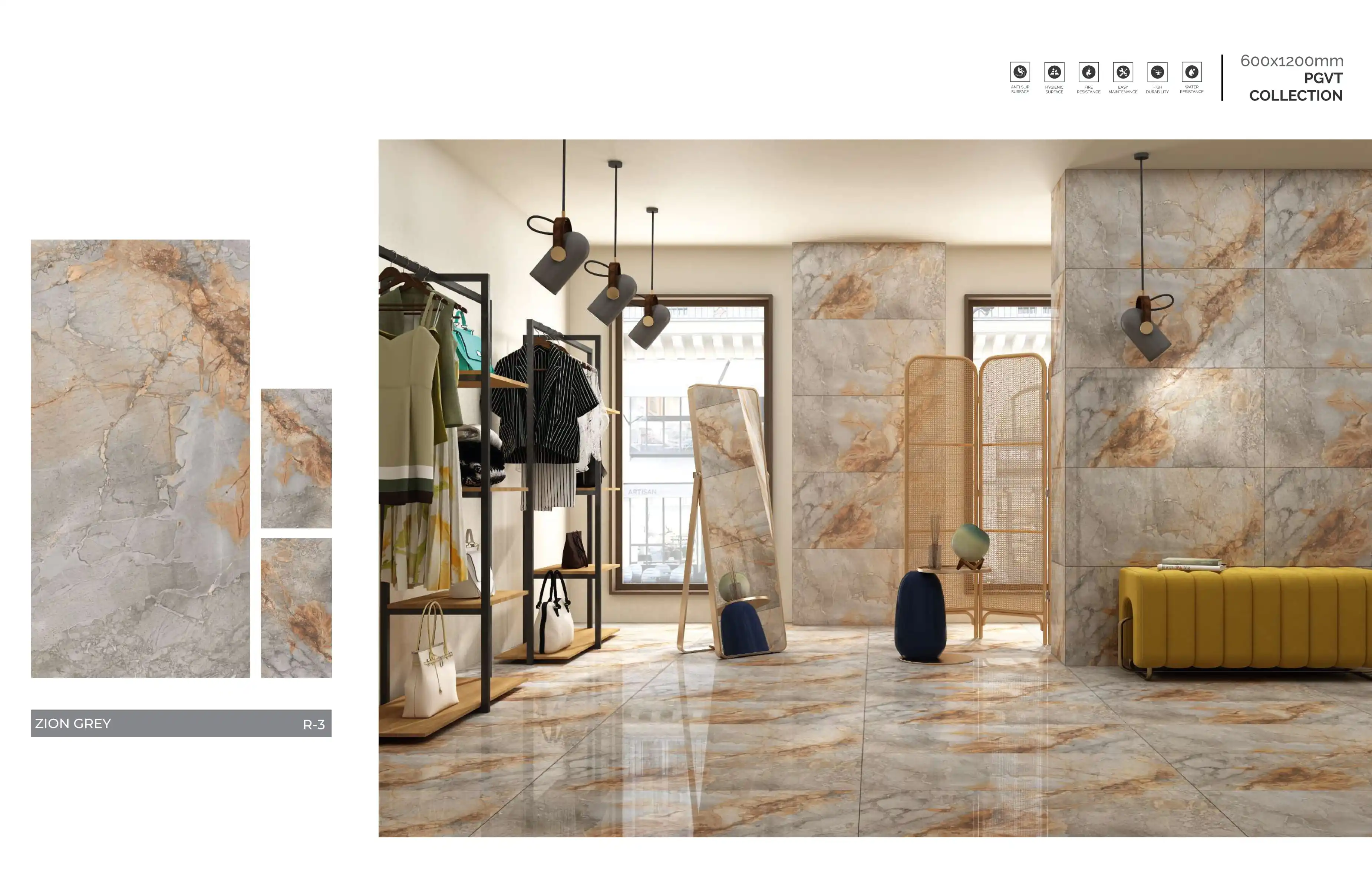 Buy Pgvt Series Digital Tiles 600x1200 Size For Home Surface Uses Tiles