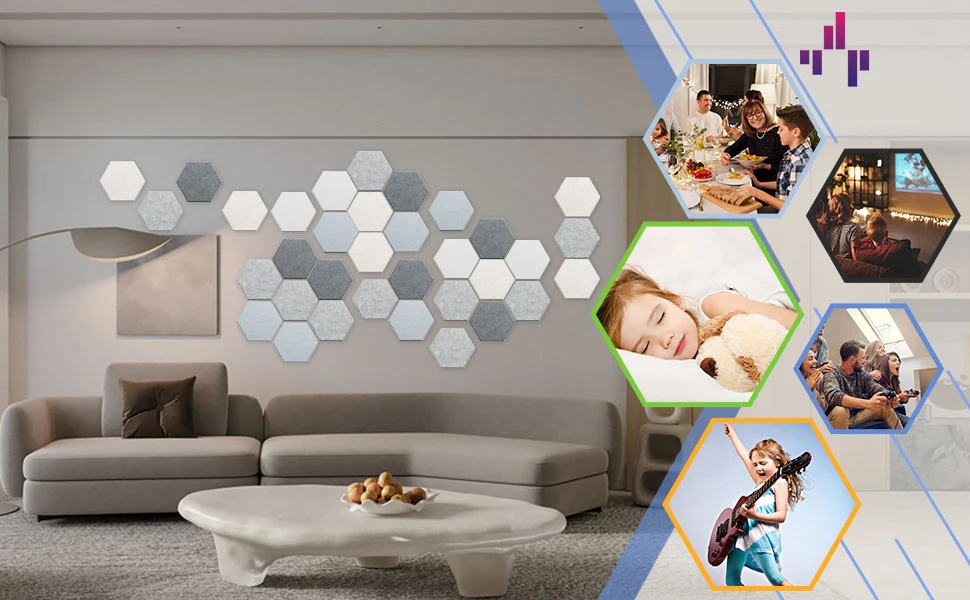 New Arrival Modern Design 3D Pet Felt Acoustic Panel Polyester Acoustic Panels for Studio and Home Use factory