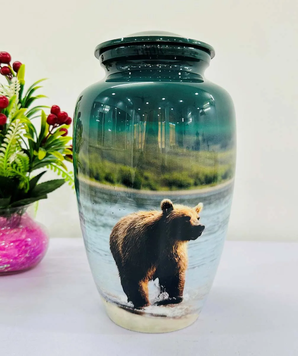 Funeral Cremation Urn for Funeral Bear Cremation Urns for Adult Ashes Men & Women  Cremation Urn for Home Vault or Niche 200 Ibs