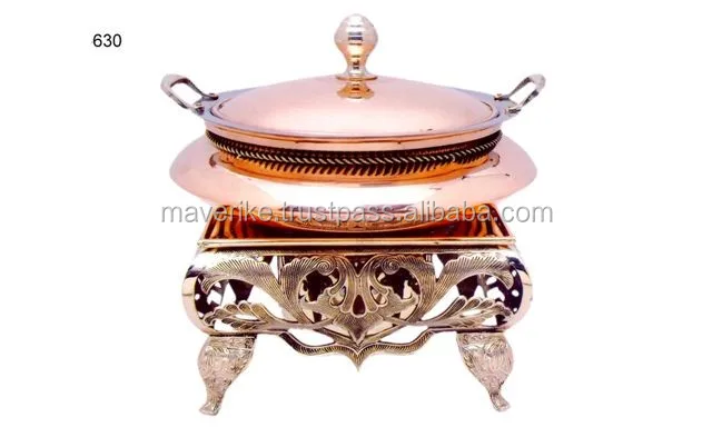 Shafing Dish Buffet Hotel Rose Gold Brass Chafing Dish Set