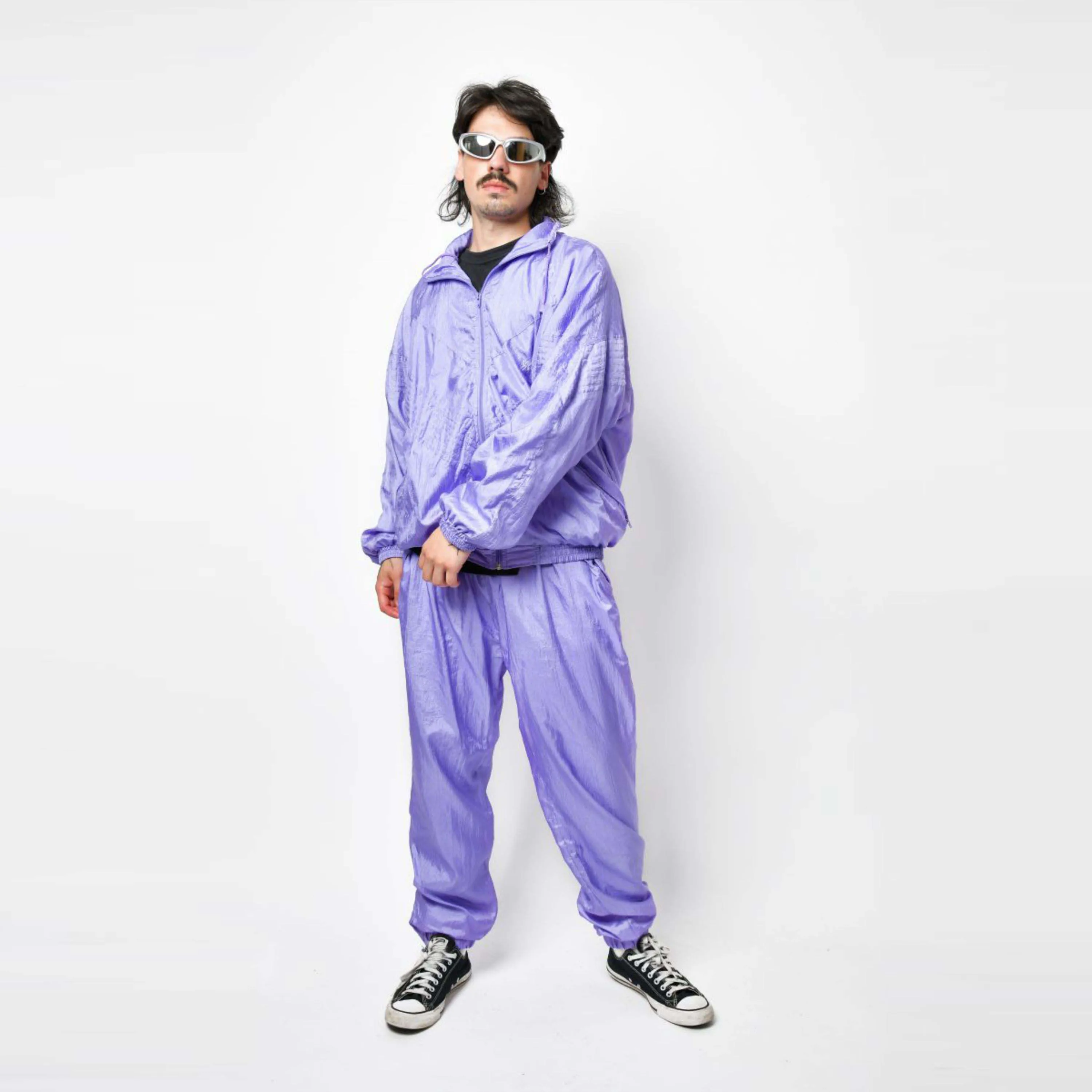 Men Vintage Rave Purple Tracksuit Classic 90s Throwback Design