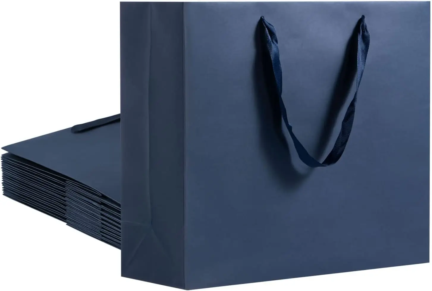 Wholesale Large Navy Blue Gift Bag With Logo Tote Recycled Party Paper