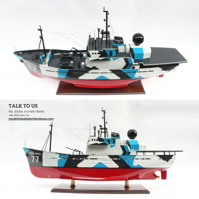 MY STEVE IRWIN Wooden Battle Ship Novelty Gift from Vietnam