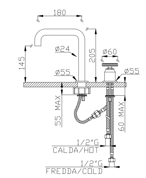 Washbasin Mixer Side View