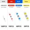 250pcs/bag(100white/70red/60blue/20yellow)