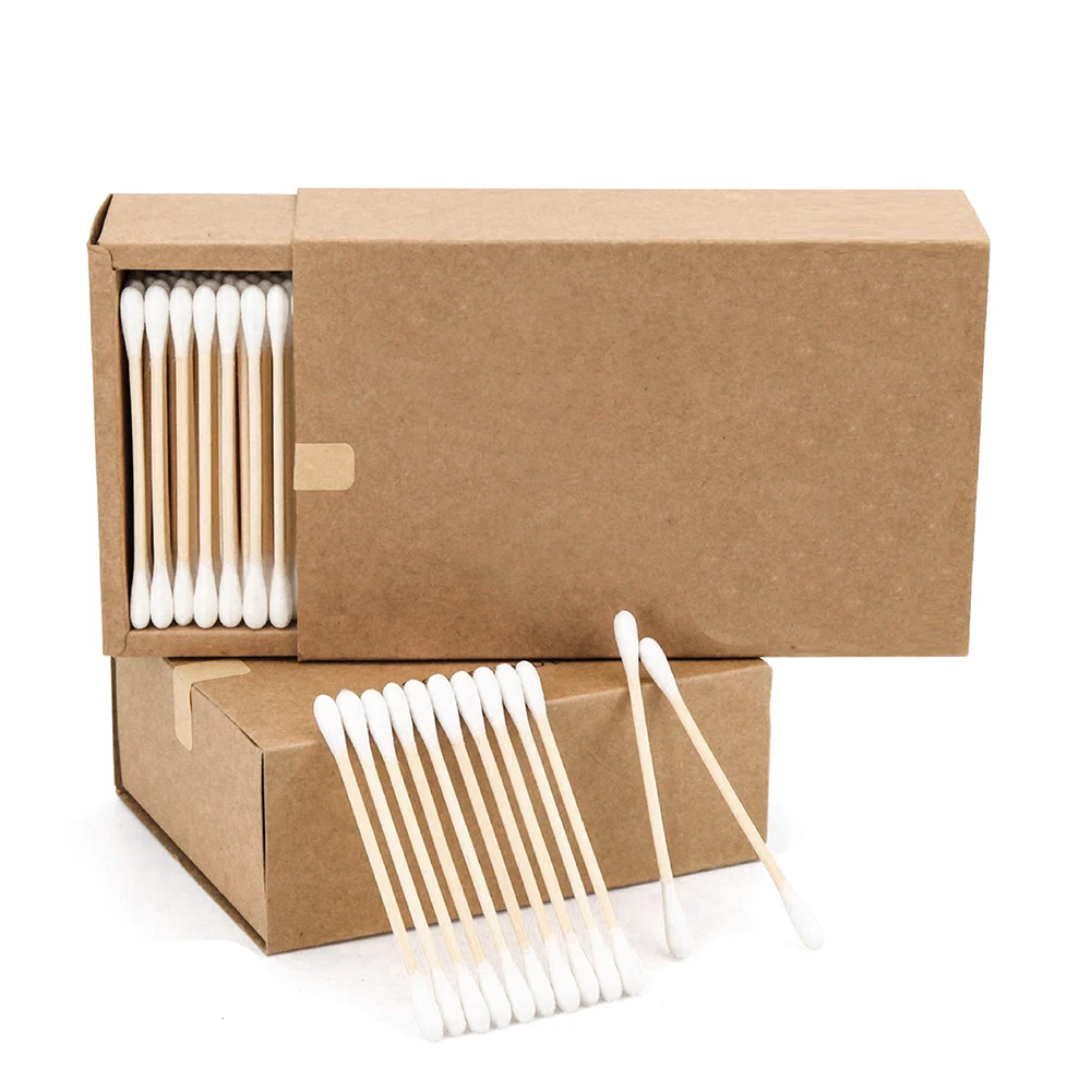 Bamboo Cotton Swabs 500 Count Soft Organic Ergonomically Designed 100