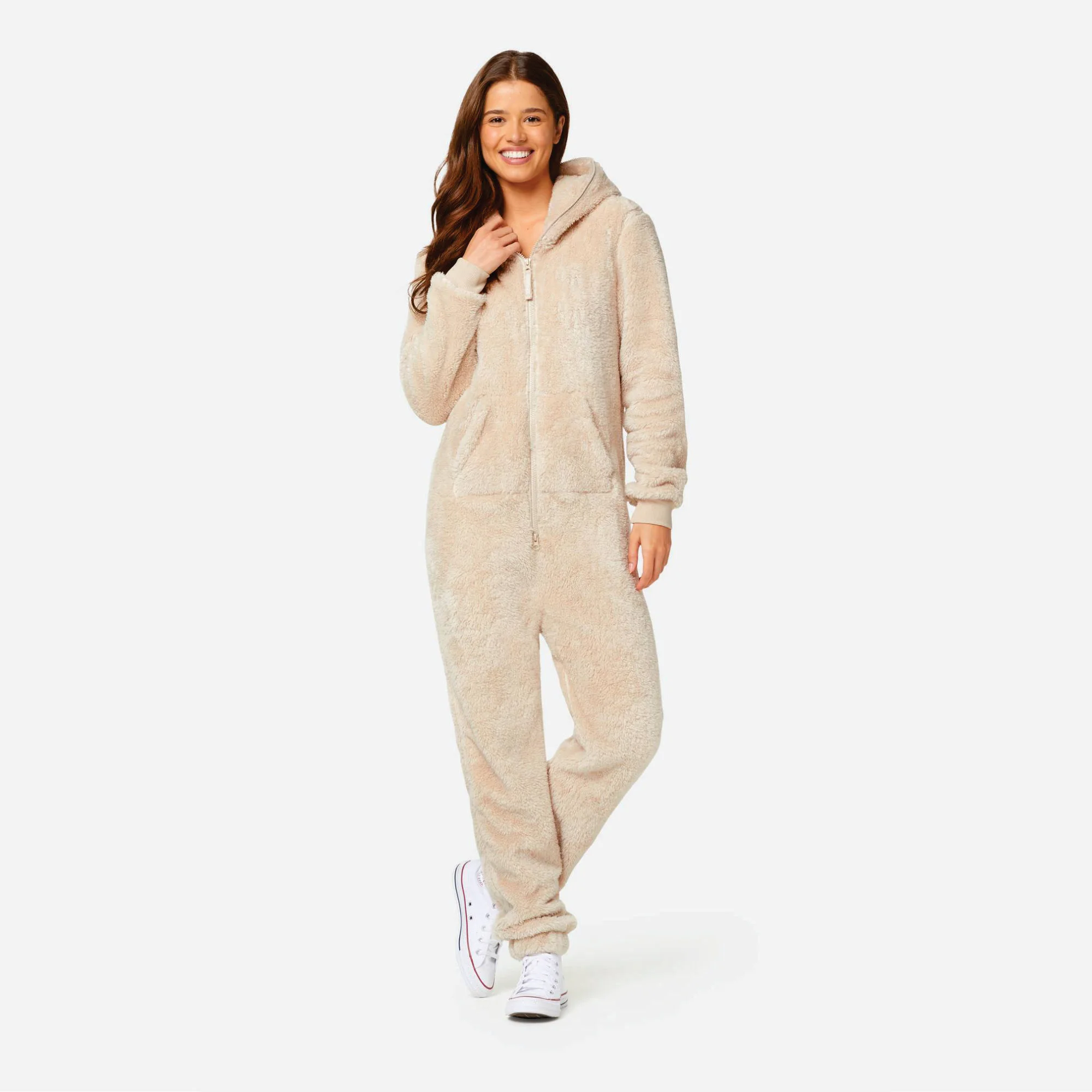 Womens One Piece Jumpsuit Sleepwear Playsuit Loungewear Zipper