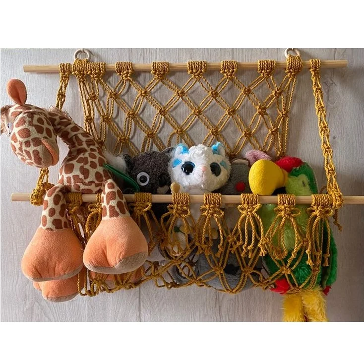 Toy Hammock/ Macrame Toy Hammock/ Wall Hanging Stuffed Animal