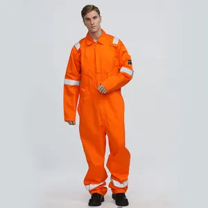 Wholesale Mens Workwear Coverall Fire Retardent Mechanics Material Frc Oil Field Coverall With Reflective