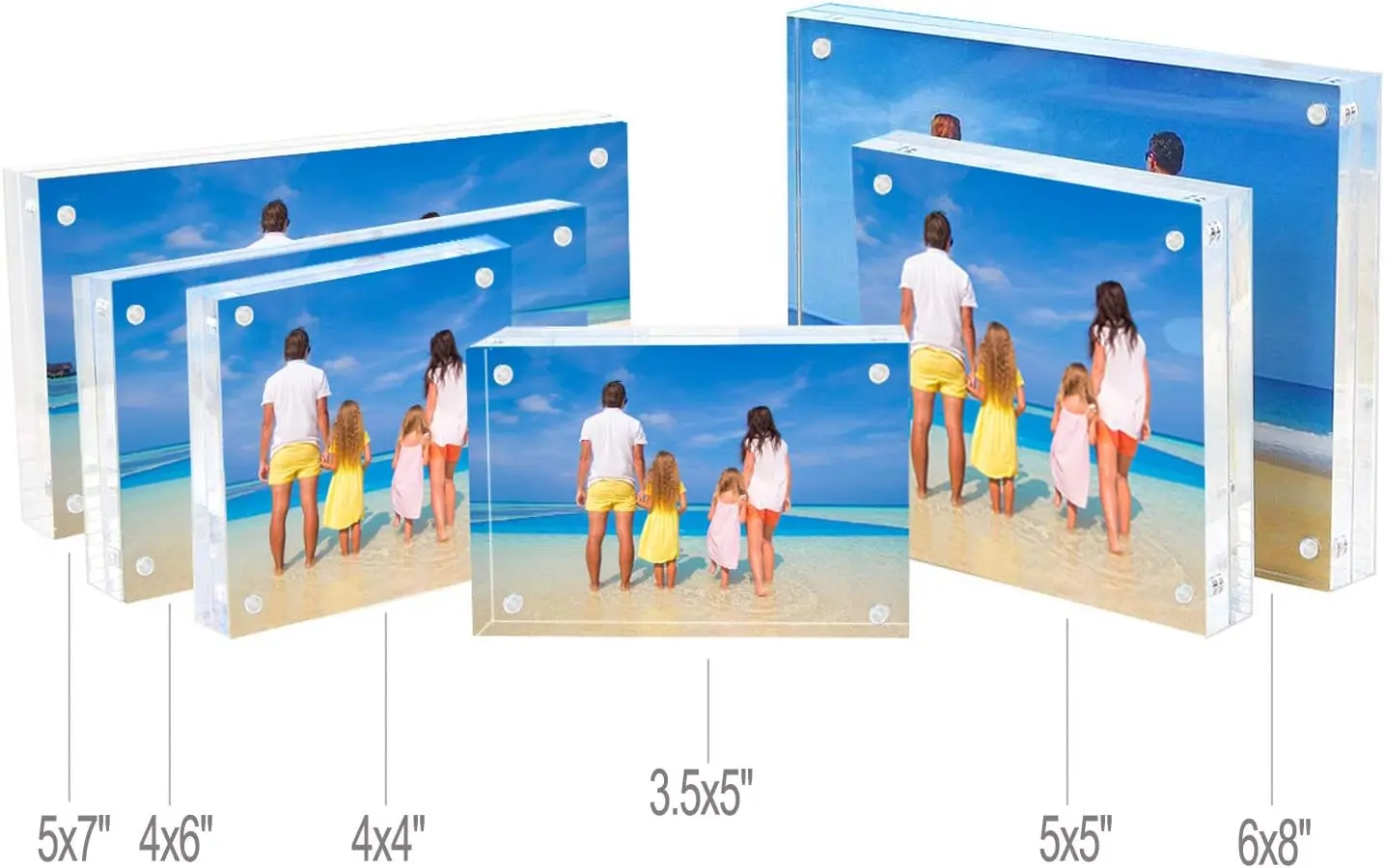 Upgraded Version 2 Side Acrylic Photo Frame Clear 11x17 8.5x11