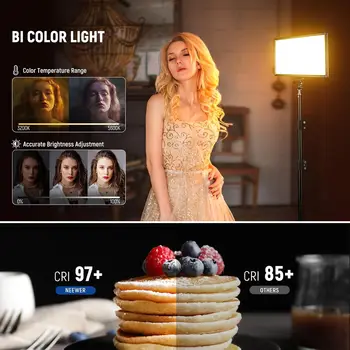 NEEWER 192 20W Ultra Thin Bi Color DSLR Camera Soft Light LED Video Light Panel with Battery detail image