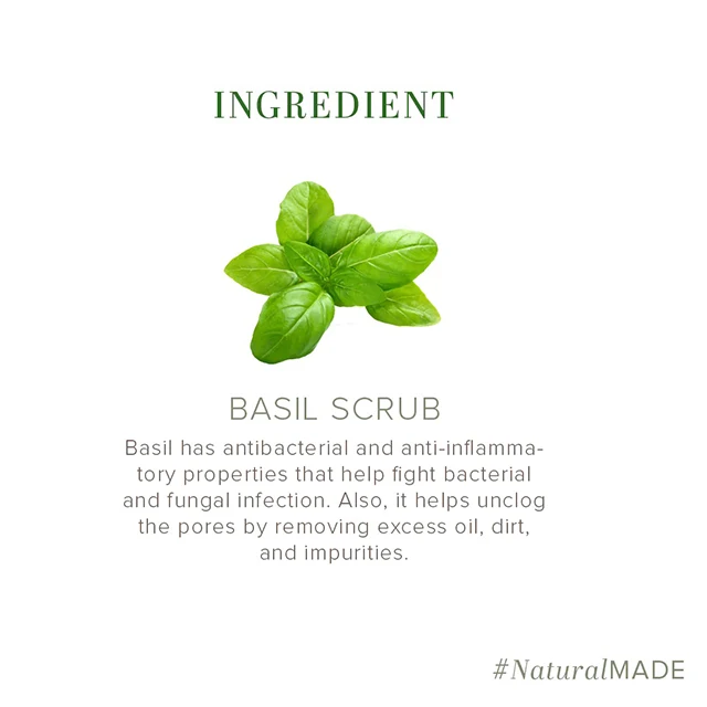 Khadi Natural Herbal Basil Scrub Soap 125g