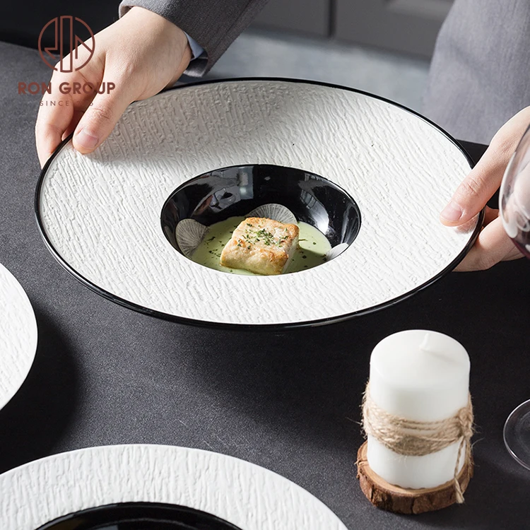 wholesale modern luxury wedding dinnerware ceramics plates soup and dishes pasta plates for restaurants