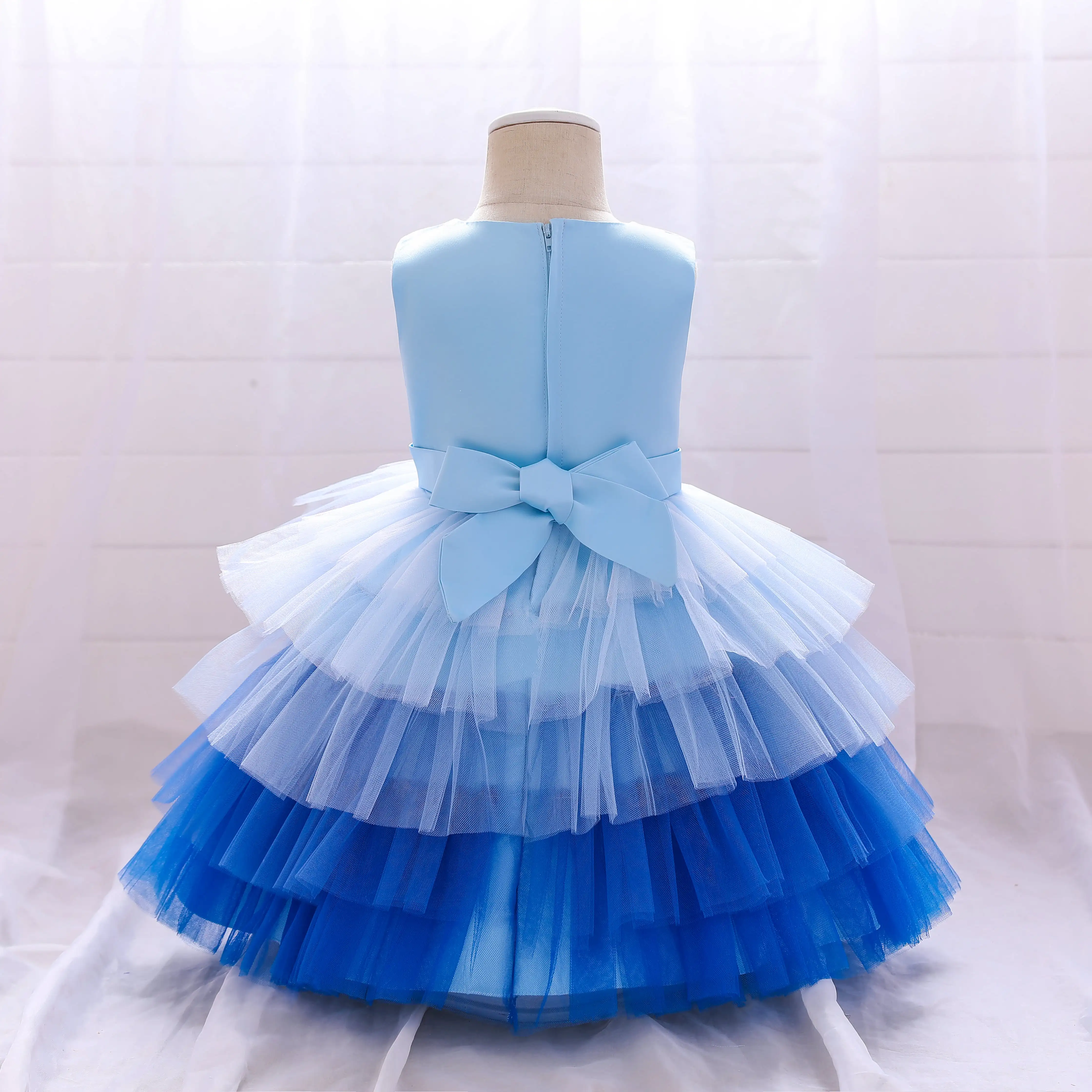 Oa Oem Odm Custom Hot Sale Colorful Girl Cake Design Party Gown Kids Rainbow Princess Fancy