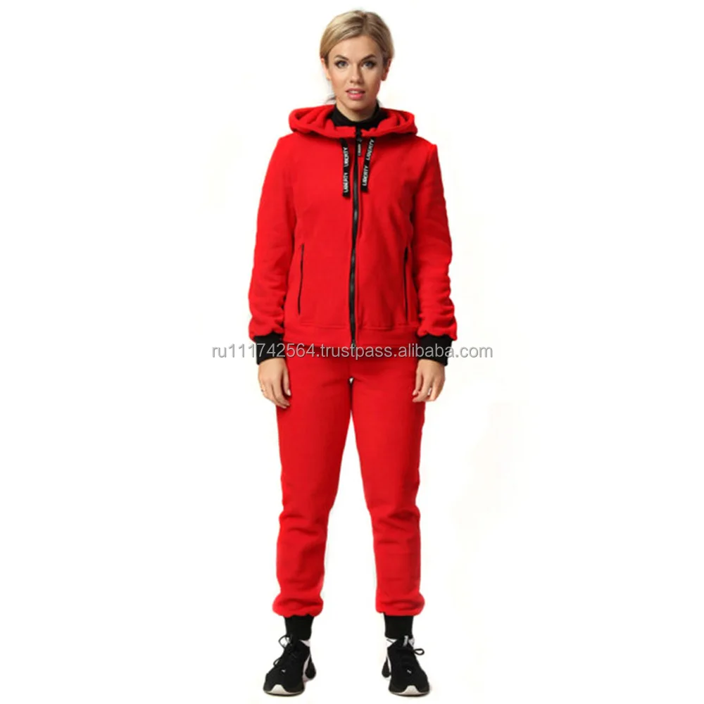 Fleece tracksuit for ladies made of polyester from manufacturer great quality track suits