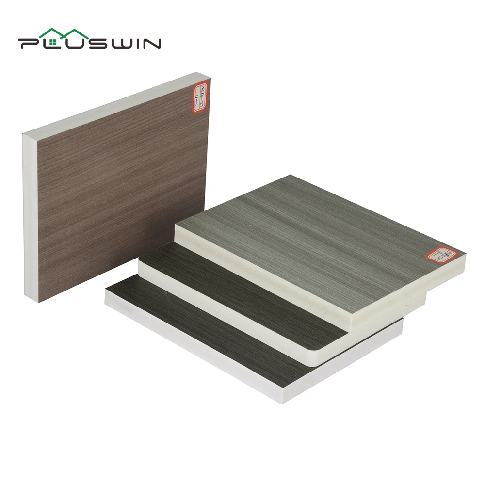 PLUSWIN 1220*2440mm laminated PVC board for cabinets furniture construction