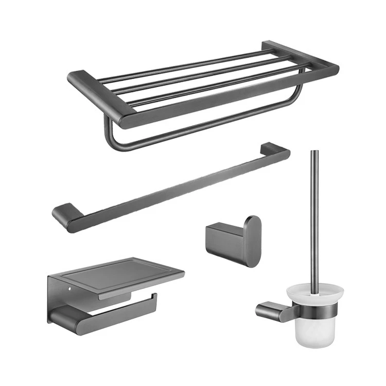 Simple Design Premium Grey Towel Rack With Single Bar Hotel Stainless