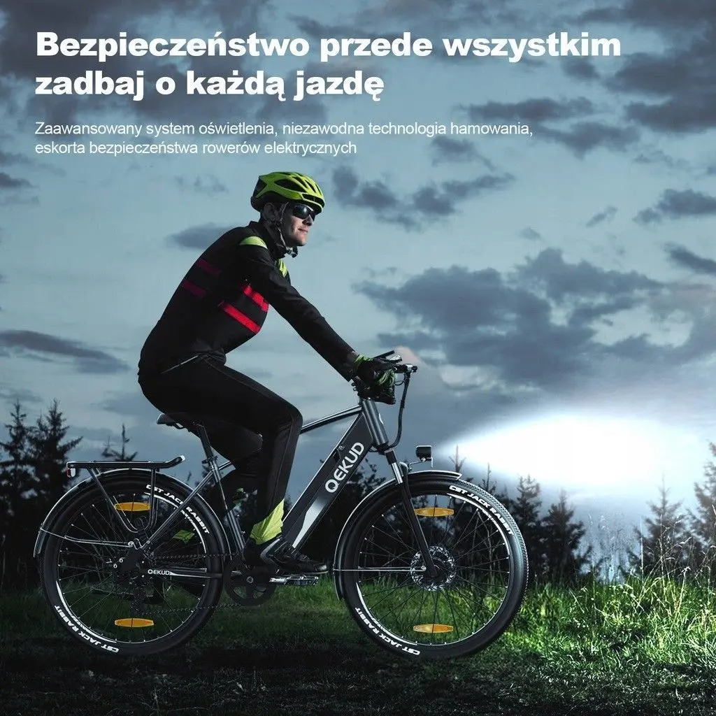 Qekud E-Bike 27.5 zoll E-Cityrad mit 36V 12,5Ah herausnehmbarer Akku 250W Motor
