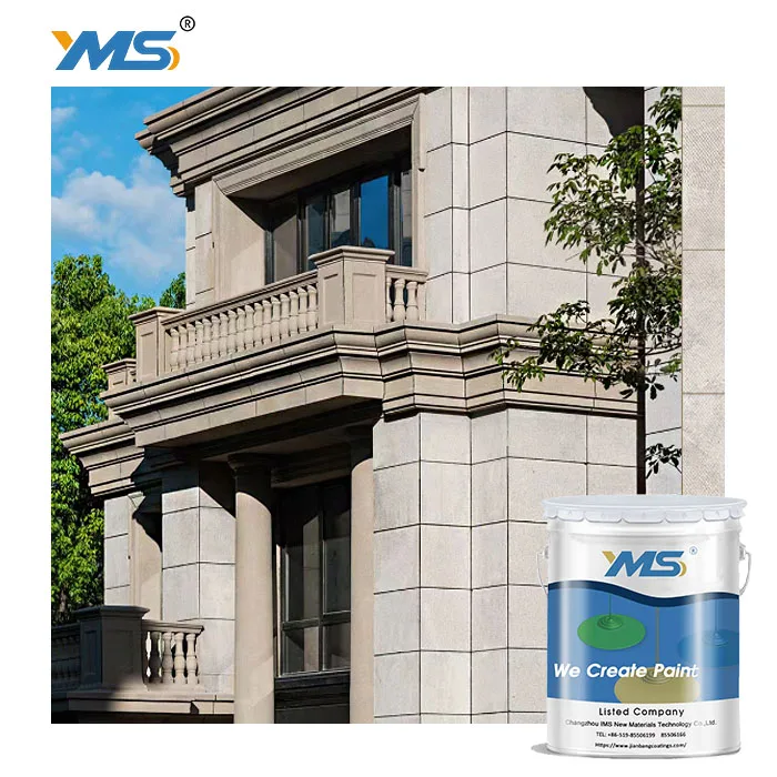 Free Sample Natural Stone Textured Exterior Wall Paint YMS Water-Based High Adhesion Liquid Coating Excellent Spray Application