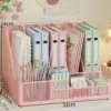 Serre-livres porte-stylo cinq pièces - Rose