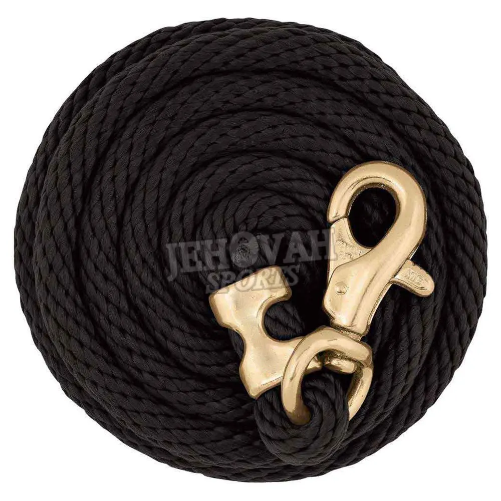 High Quality Nylon Halter Braided Horse Lead Rope Leather End Fastening