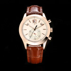 New High-Quality Genuine Leather Strap Men's Mechanical Watch Calendar Business Casual Style Luminous Automatic Waterproof Watch