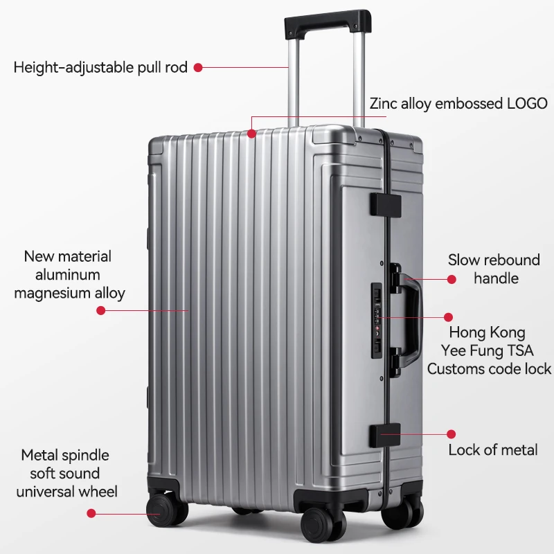 High-tech Luggage Durable Aluminum-Magnesium Travel Trolley