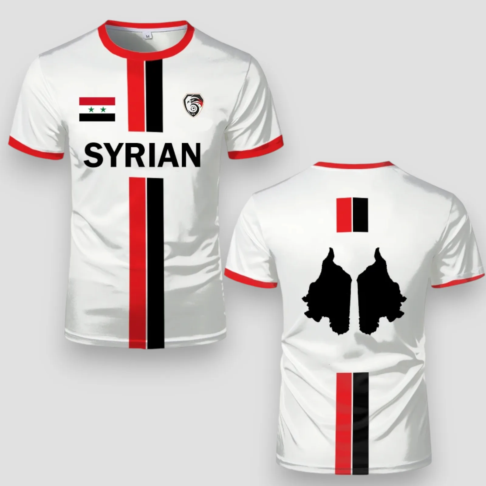 2025 New Syria Football Jersey T-Shirt Adults Kids Light Luxury Digital 3d  Print Sports Soccer Jersey Men's Syria Flag Clothing