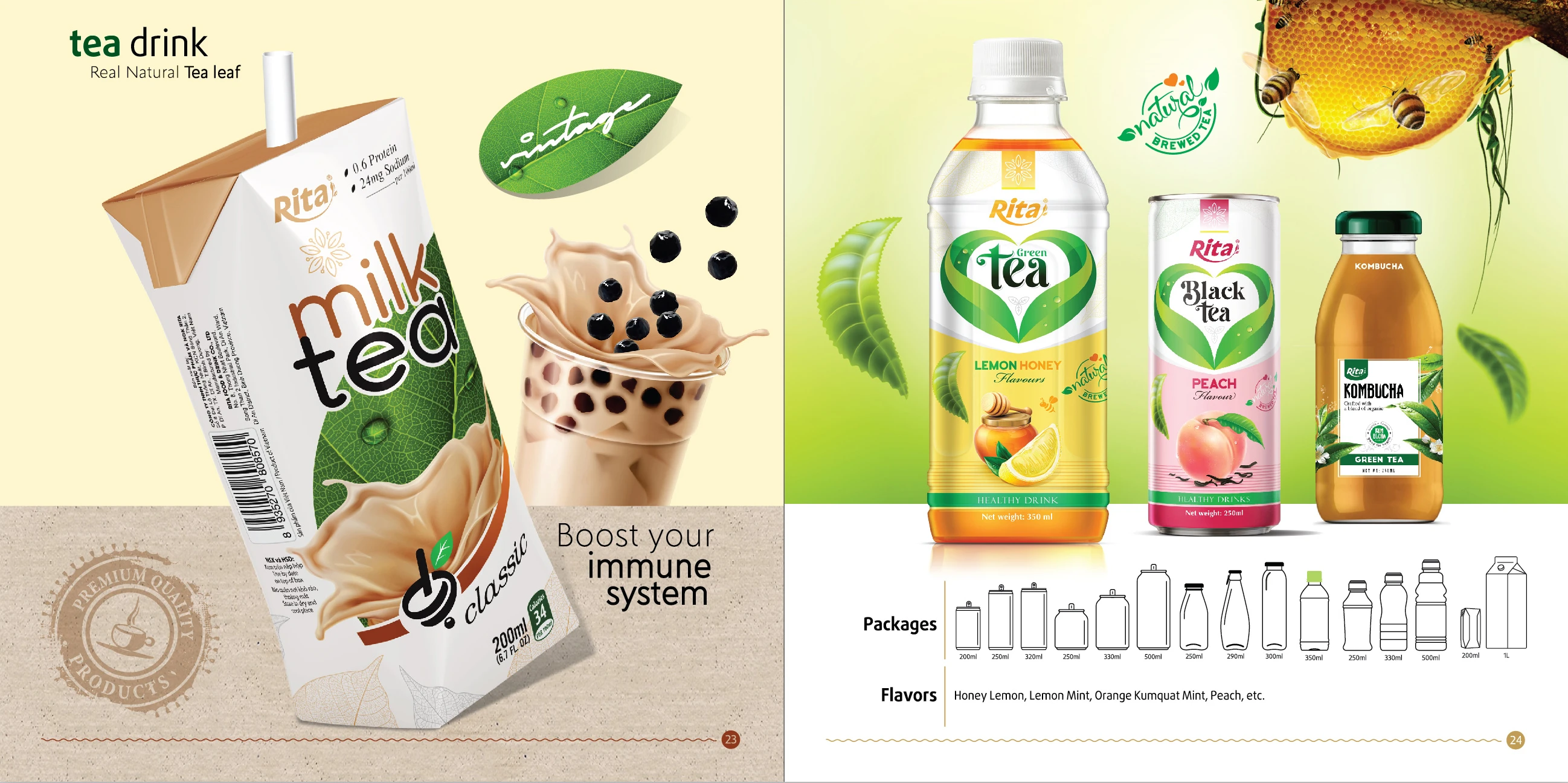 490ml Rita Bubble Milk Tea With Taro Flavor Manufacturer Beverage Cans