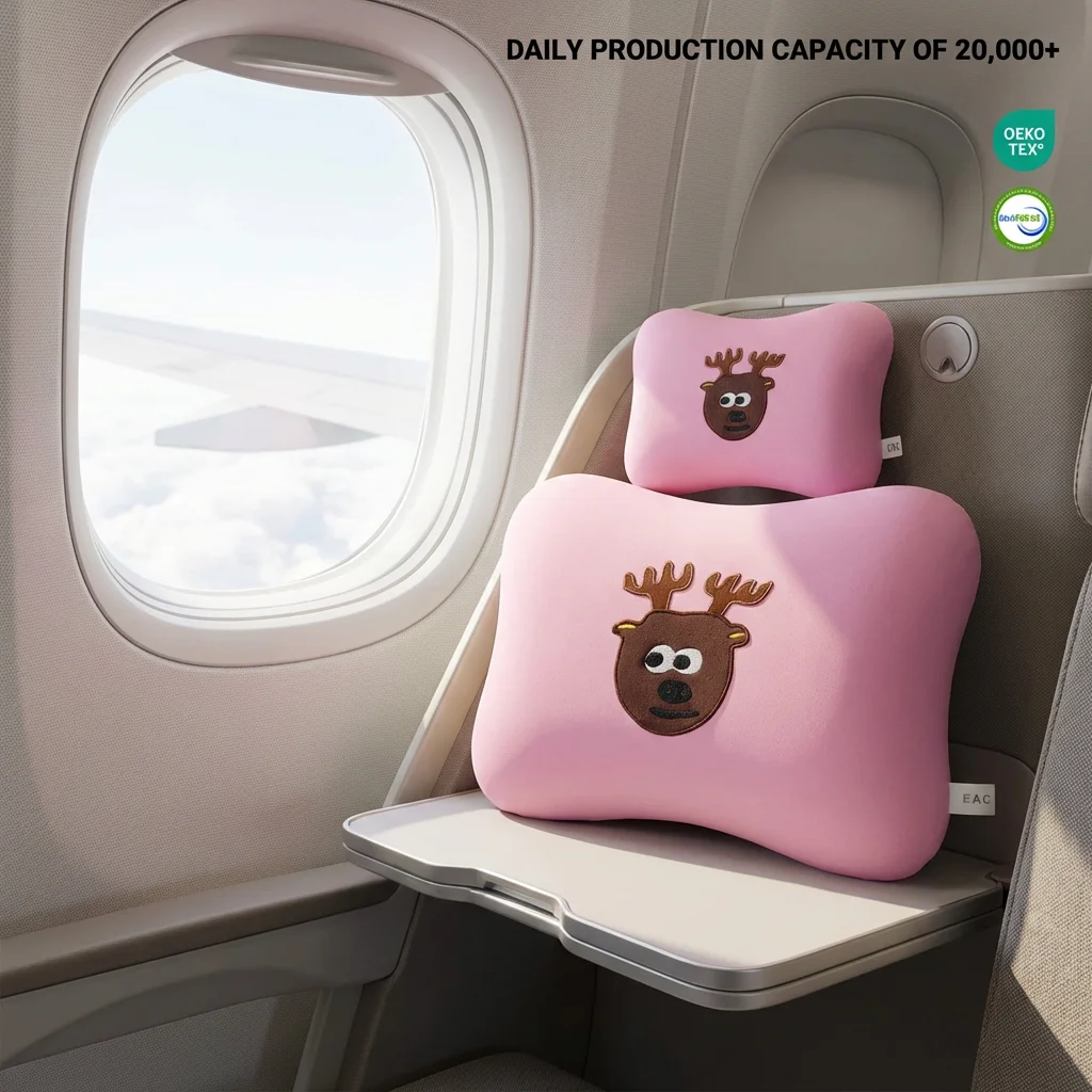 Flexible Supply Chain Cute Travel Pillow Washable Removable Cover Sleep and Rest Cushion Head Pillow