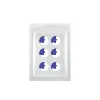 Six blue stickers