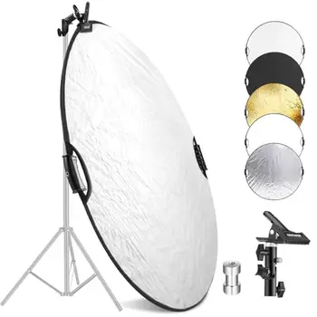 For 32"/80cm Compatible Light Reflector Clamp Hand Grips Collapsible Multi-Disc Studio