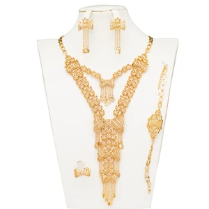 Wholesale High Quality Brass Jewelry Set 18K Gold Plated for Weddings and Engagements for Parties