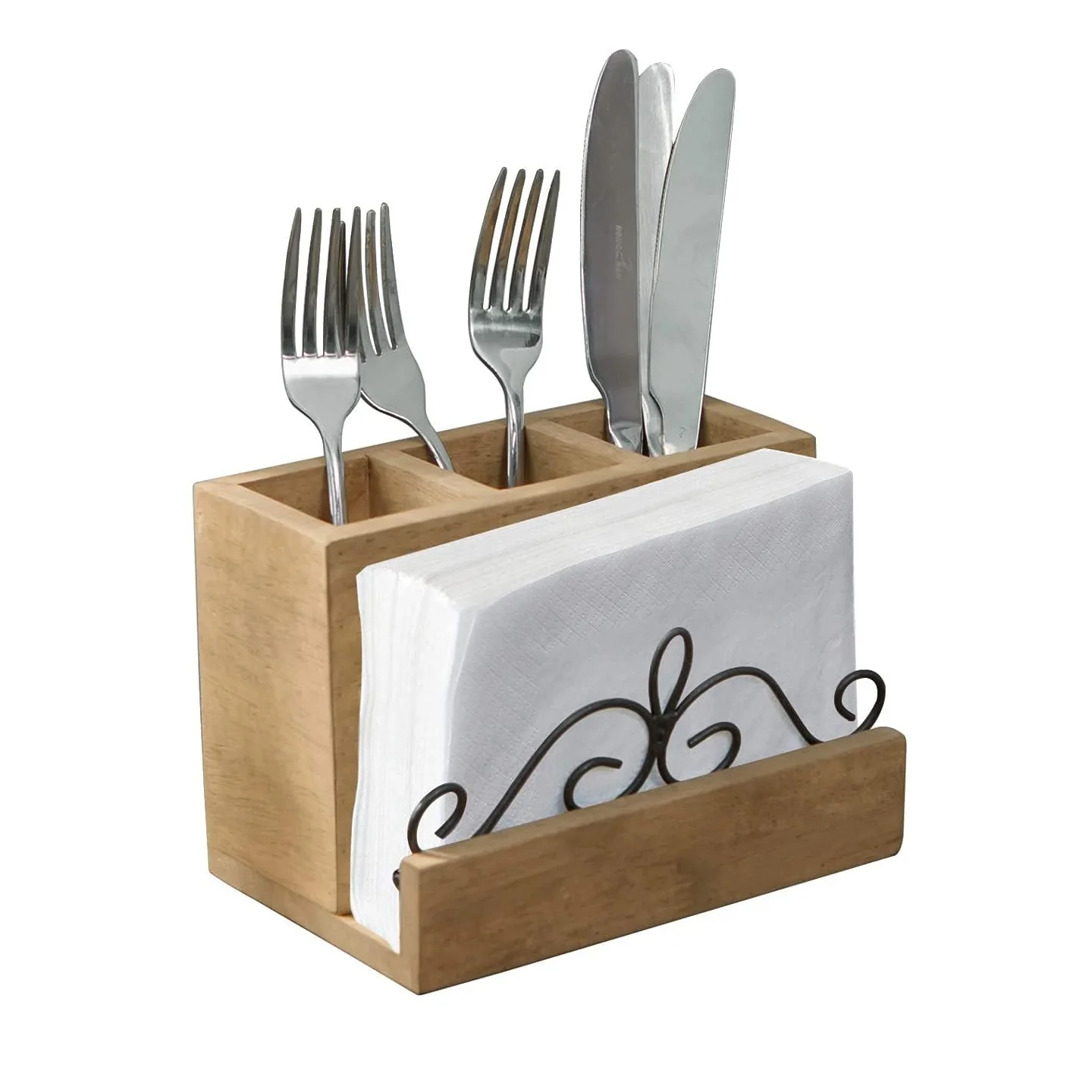 Creative Design Wooden Spoon Holder For Kitchen & Tabletop Napkin