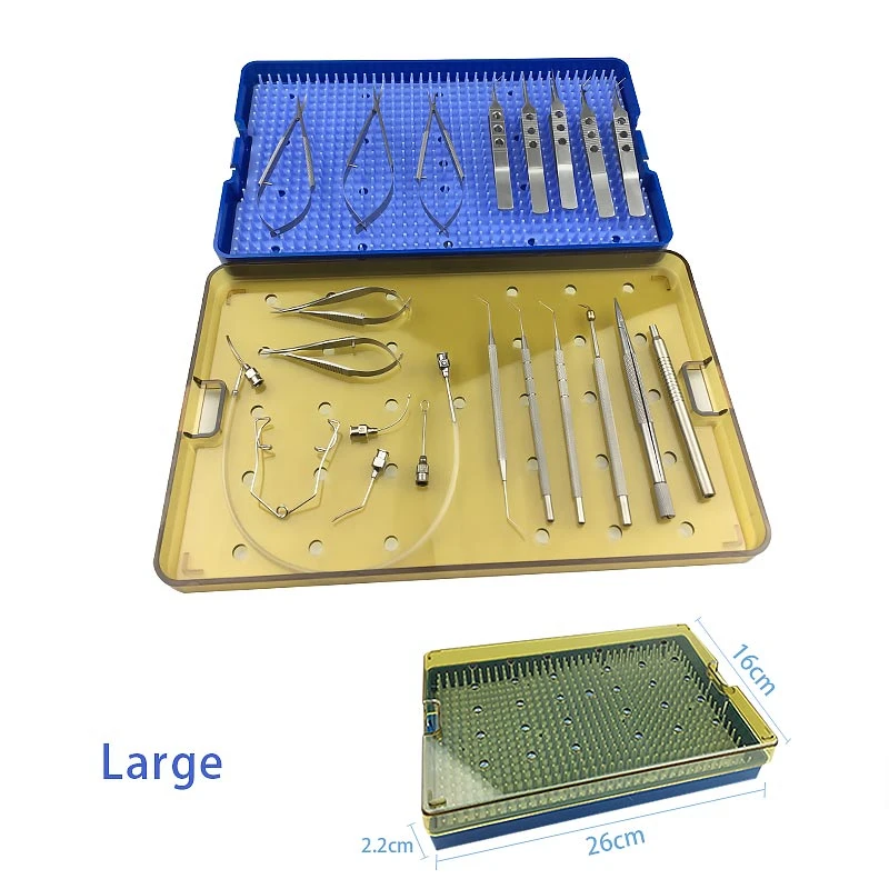 21 Pcs Cataract Set Instruments Stainless Steel Tweezer Ophthalmic Eye