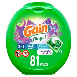 Hot selling Gain Ultra Oxi Liquid Laundry Detergent, Waterfall Delight Scent, 154 Fl Oz, 107 Loads