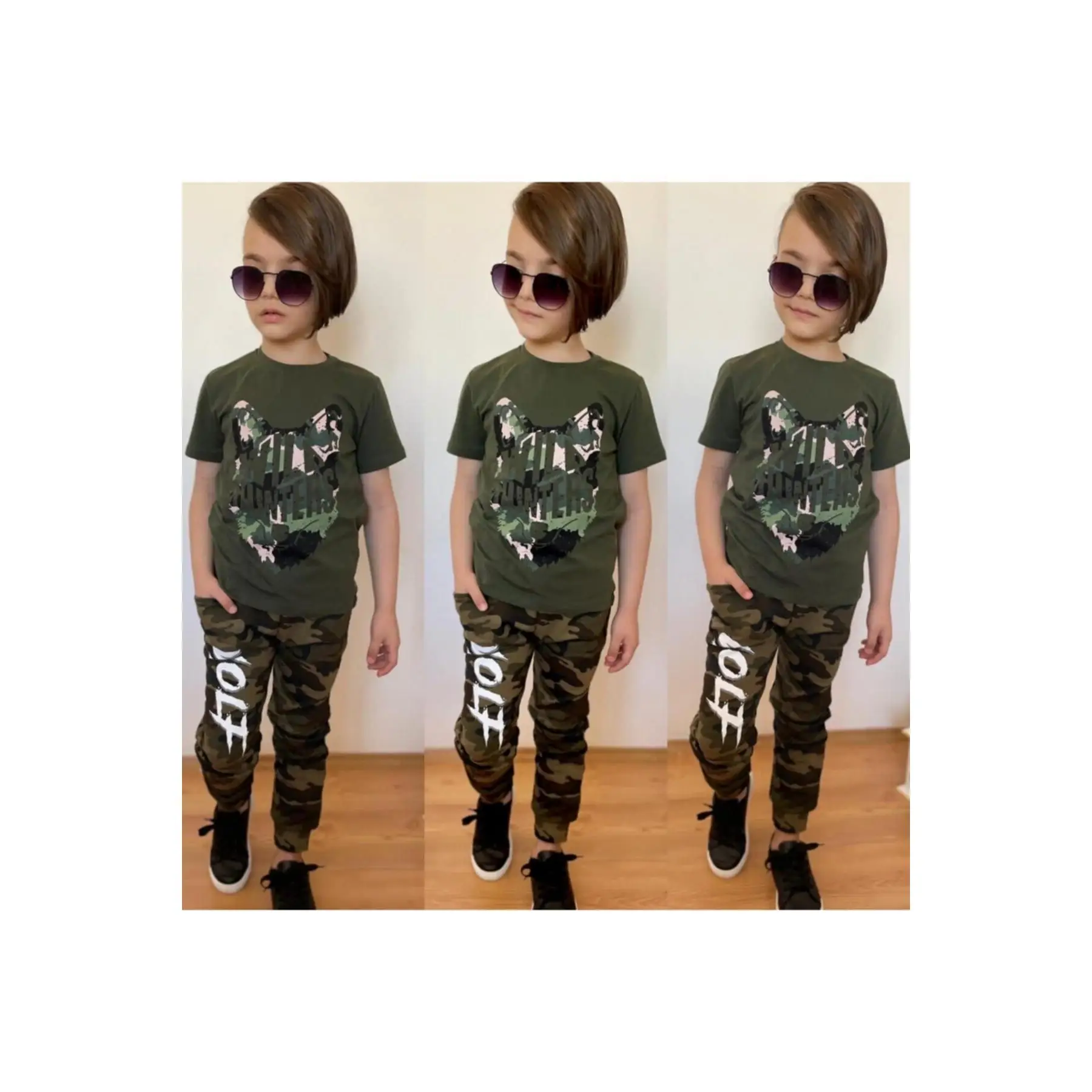 Boy's Green Suit With Wolf Figure - Qzce0340y - Buy Soccer Wear Product ...