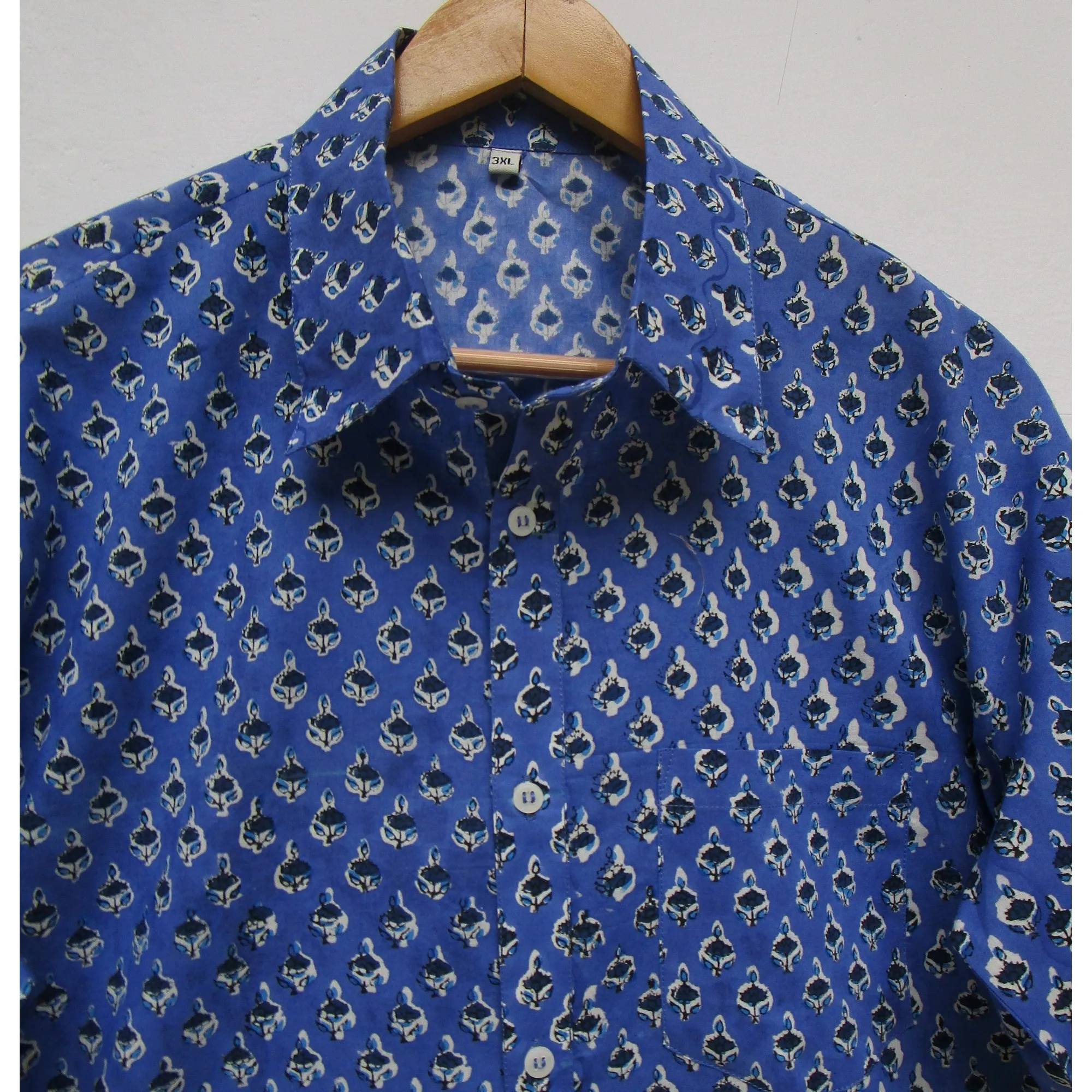 Camisa Louis Vuitton para Hombre XL con Monograma Bandana Azul Botones  Mangas Co