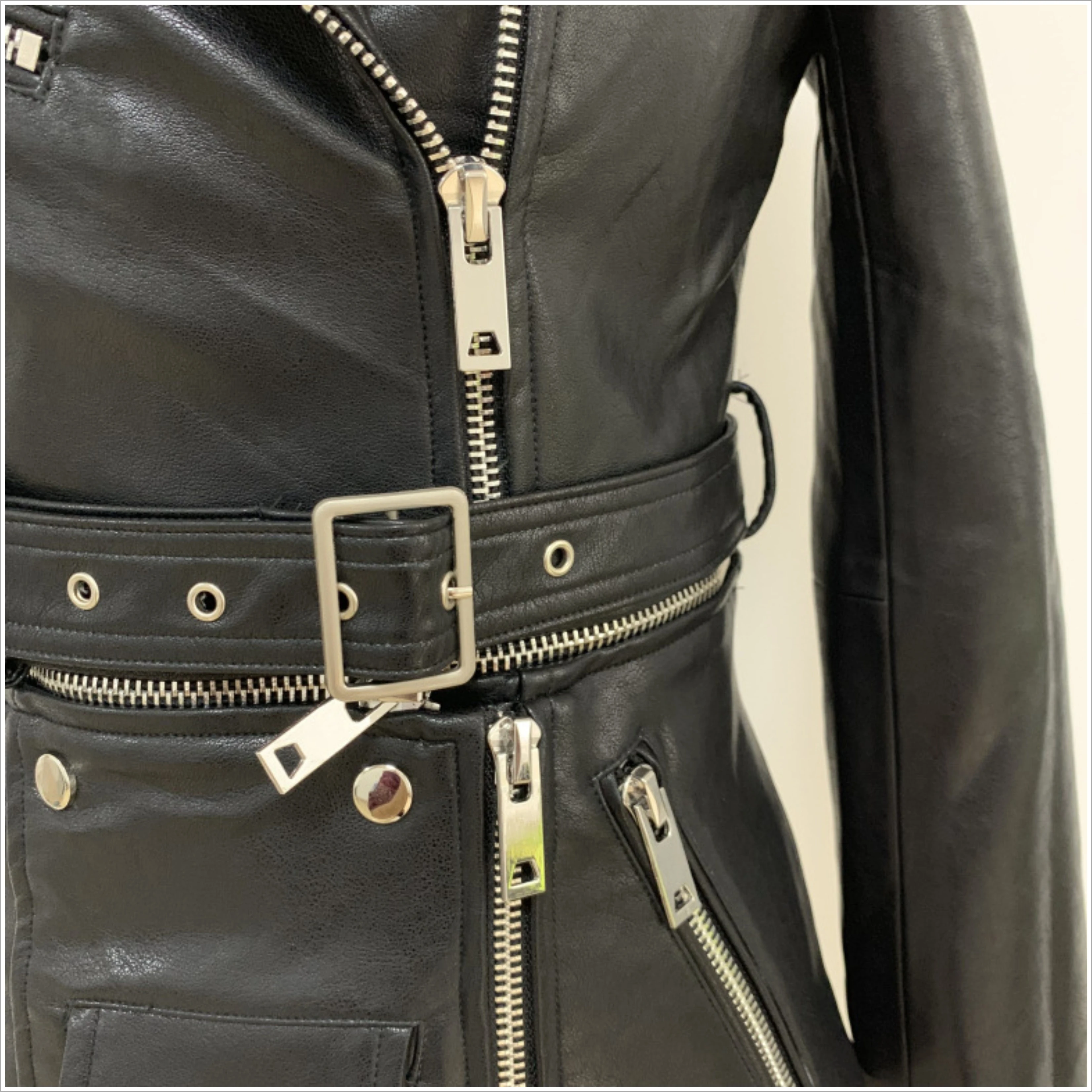 Fashion Woman Short Jacket Slim Streetwear Casual Oversized Solid Zipper Female Outwear Coat Women Motorcycle Leather Jacket - Image 5