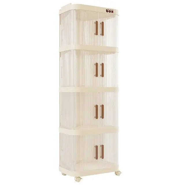 FC01 Plastic cabinet drawer Modern transparent plastic clothing cabinet plastic cabinet storage with universal wheel