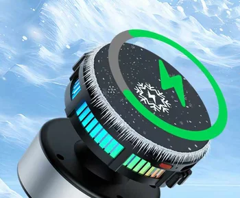 360-Degree Rotation Universal Adsorption Suction Vacuum Mobile Bracket 15W USB Type C Fan Cooling Car Phone Holder Wireless