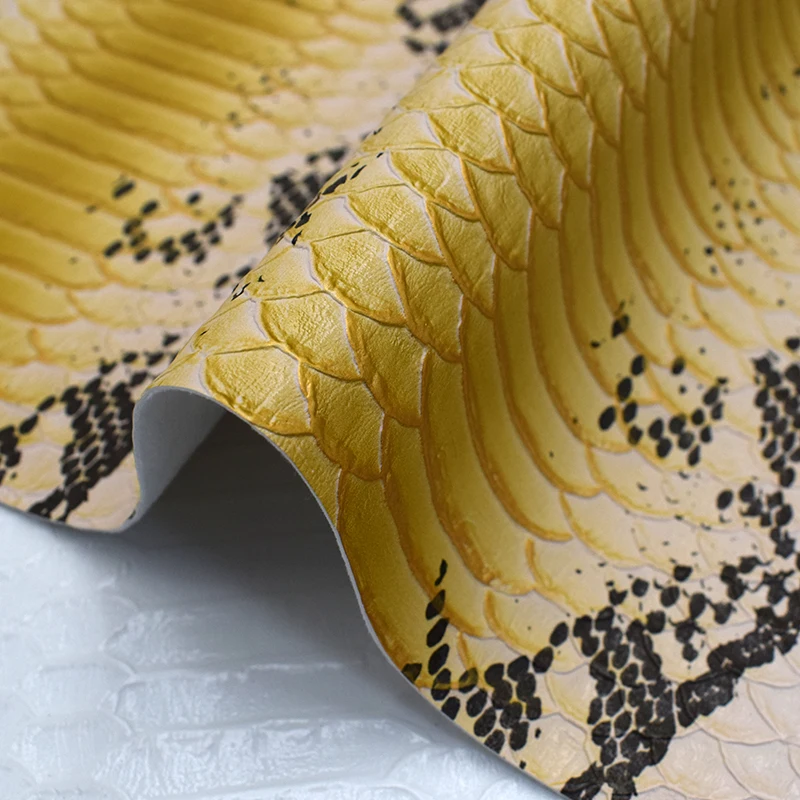 2024 New Python Dragon Pattern Pu Synthetic Leather Vinyl Fabric for Shoes Bags Luggages