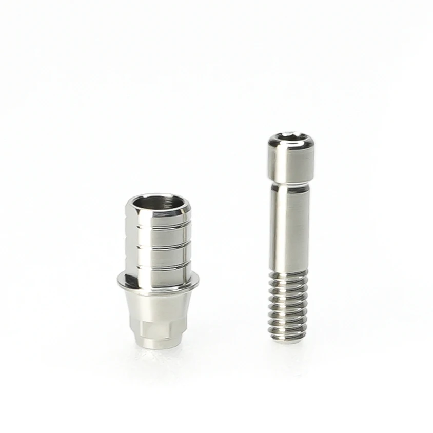 Dental implants Ti base abutment 4mm compatible with Dentium / Supply Library for exocad 3shape  CAD CAM