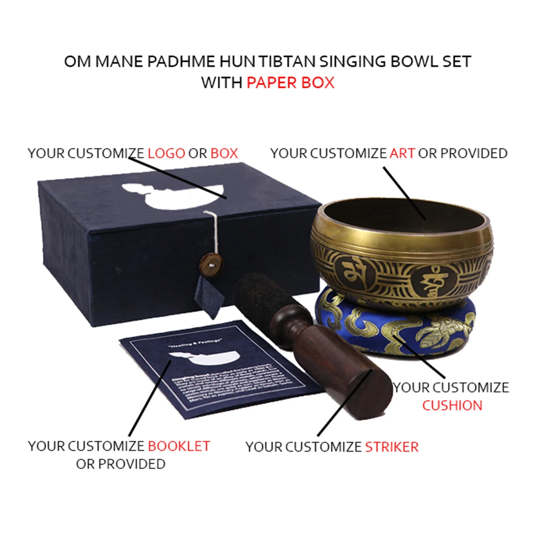 Om Mane Padme Hum Flower Art Singing Bowl Amazon Hot Selling Brass