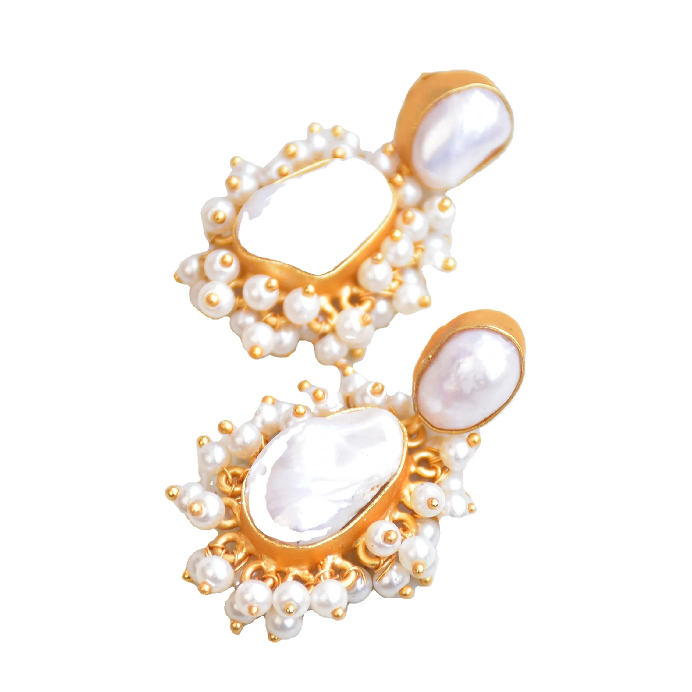 Majorica 12mm White Baroque Pearl Drop Earrings in 925 Sterling Silver