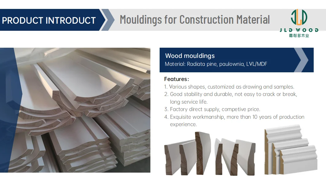 Primed Interior Mdf Baseboard Moulding Skirting Molding Wall Moulding