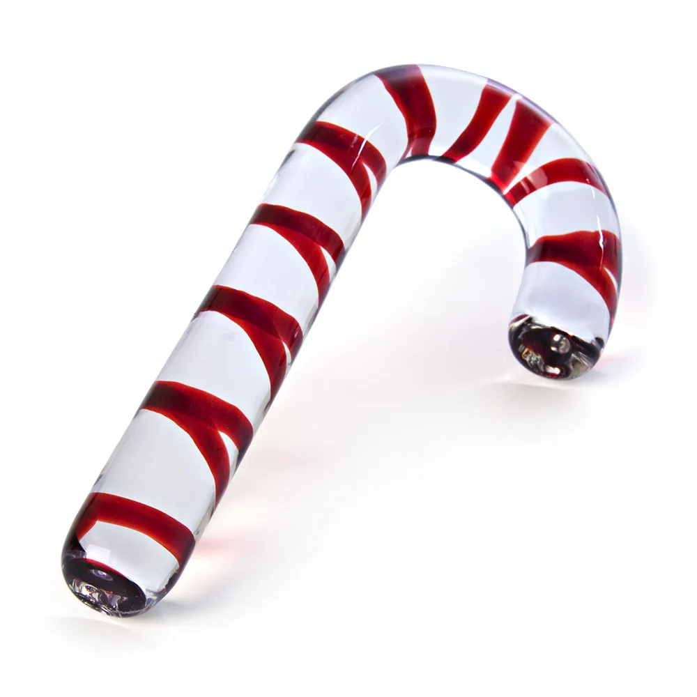 Zuckerstangen-förmiges Anus-Vagina-Stimulations-Sexspielzeug  Kristallglas-Dildo Anal-Butt-Plug für Weibliche Masturbation